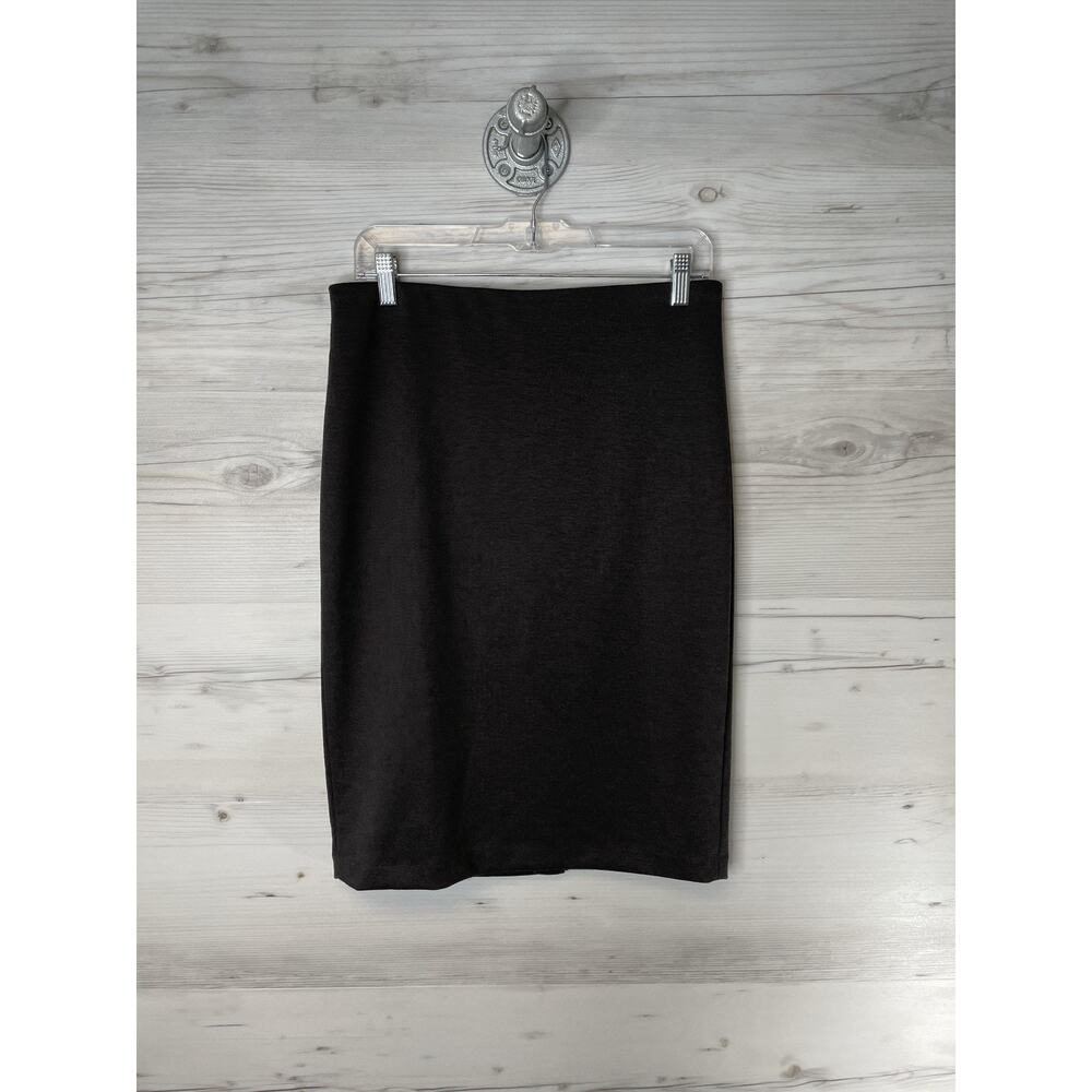 Premise Skirt Womens 8 Charcoal Heather Pencil Office Stretch Zip Back